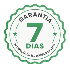 Selo de garantia de 7 dias — satisfação ou seu dinheiro de volta